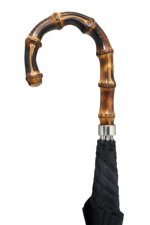 Gents Best Whangee Crook Umbrella Black