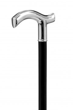 GDWS-Nickel Crutch-Black-Handle Angle